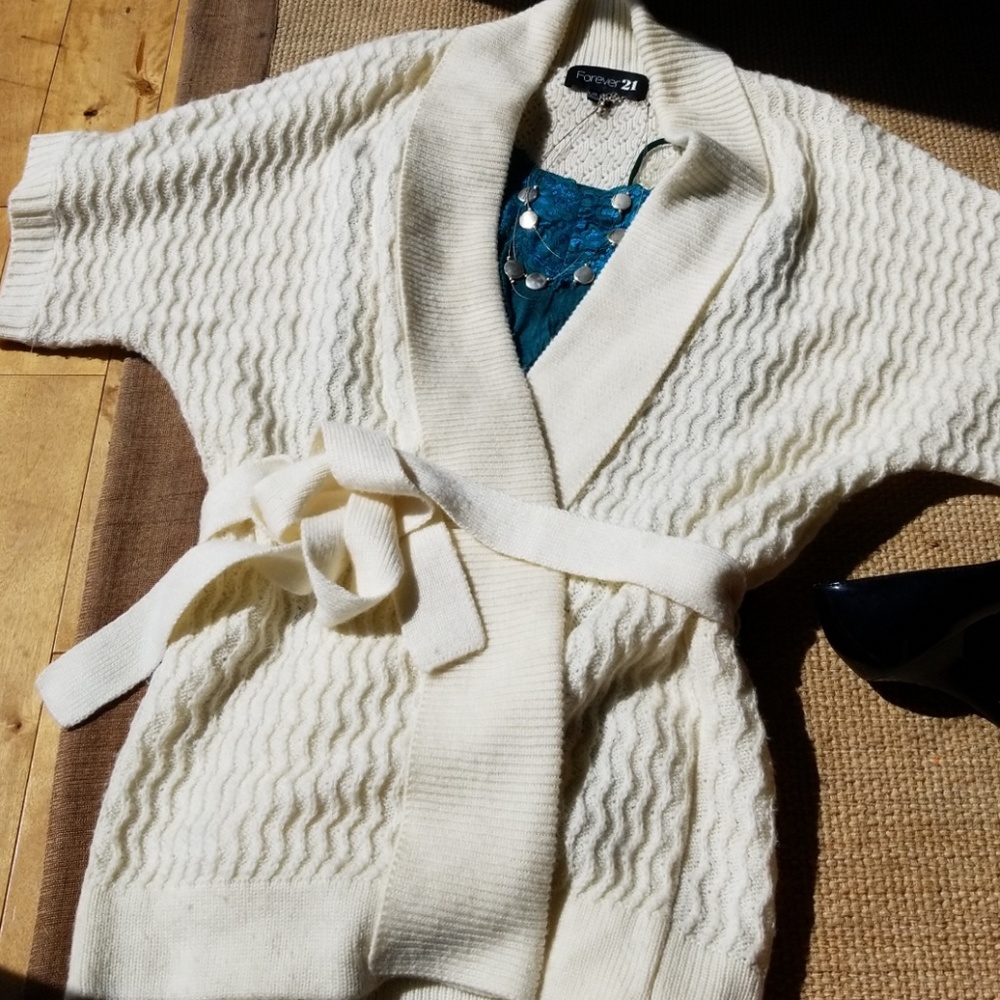 Forever 21 belted tunic sweater